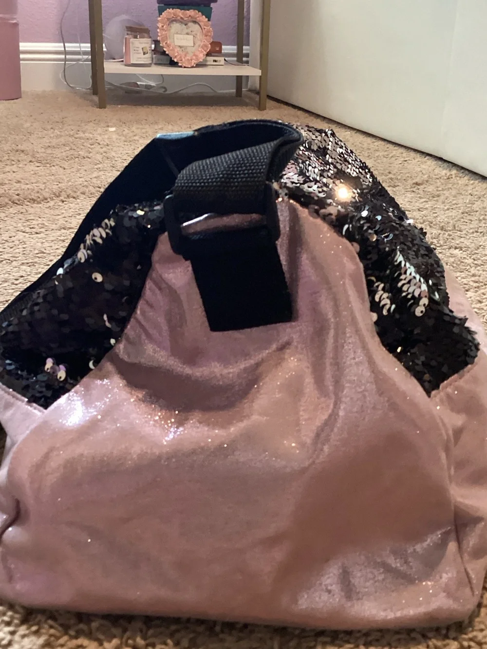 Dance Sequin Convertible Weekender Bag - Pink/Black